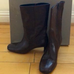 Women boots, dark brown, Cole Haan, side zipper